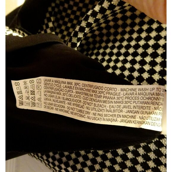 Zara Collection Pre-Loved Size Small Black Diamond Checkered Bodycon Dress - Picture 7 of 8